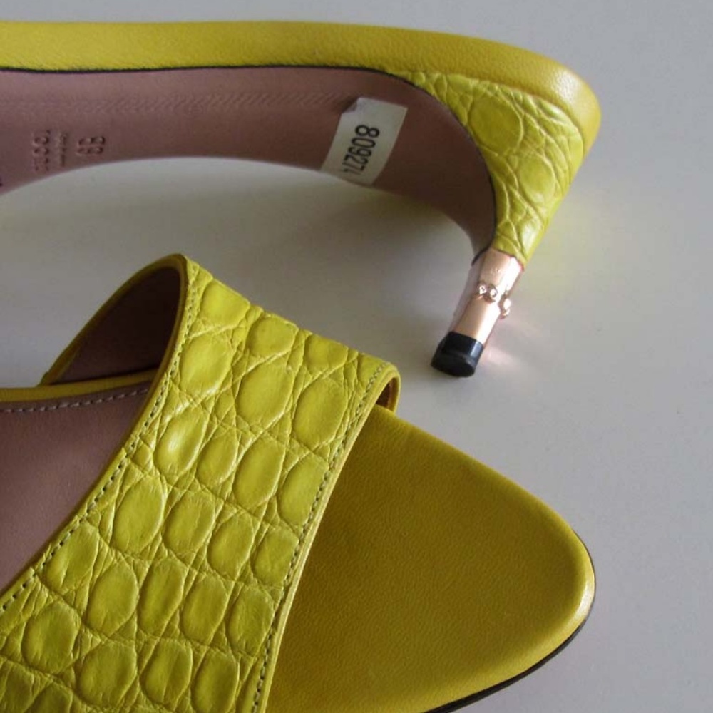 GUCCI Tom Ford alligator bamboo slide sandals 6 B - Picture 7 of 7